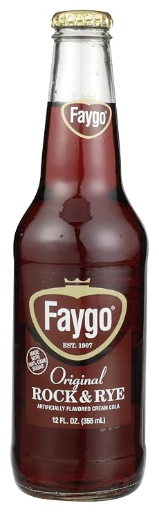 Faygo original Rock & Rye flavored cream cola, 12-fl. oz. glass bottle