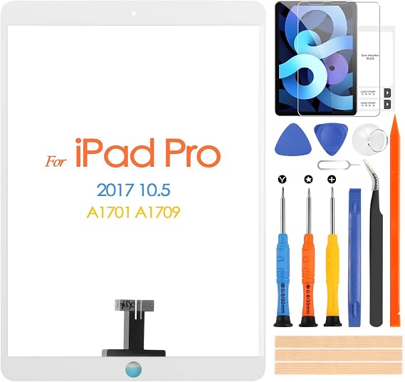 Touchscreen for iPad Pro 10.5 2017 A1709 A1701 Touch Screen Replacement for iPad Air 3 10.5 2019 A2123 A2153 A2152 Glass Panel with Repair Tools (Not LCD Display,Without Home Button,White)