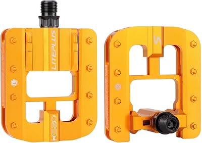 Mountain Bike Pedals- Aluminum Alloy Road Bike Pedals- Folding Mountain Bike Pedals- Anti- Skid Nails Bicycle Pedals- Universal Fit Fooker Pedals 916 Compatible