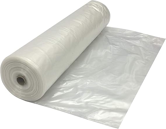 Farm Plastic Supply - Clear Plastic Sheeting - 4 mil - (32' x 100') - Thick Plastic Sheeting, Heavy Duty Polyethylene Film, Drop Cloth Vapor Barrier Covering for Crawl Space