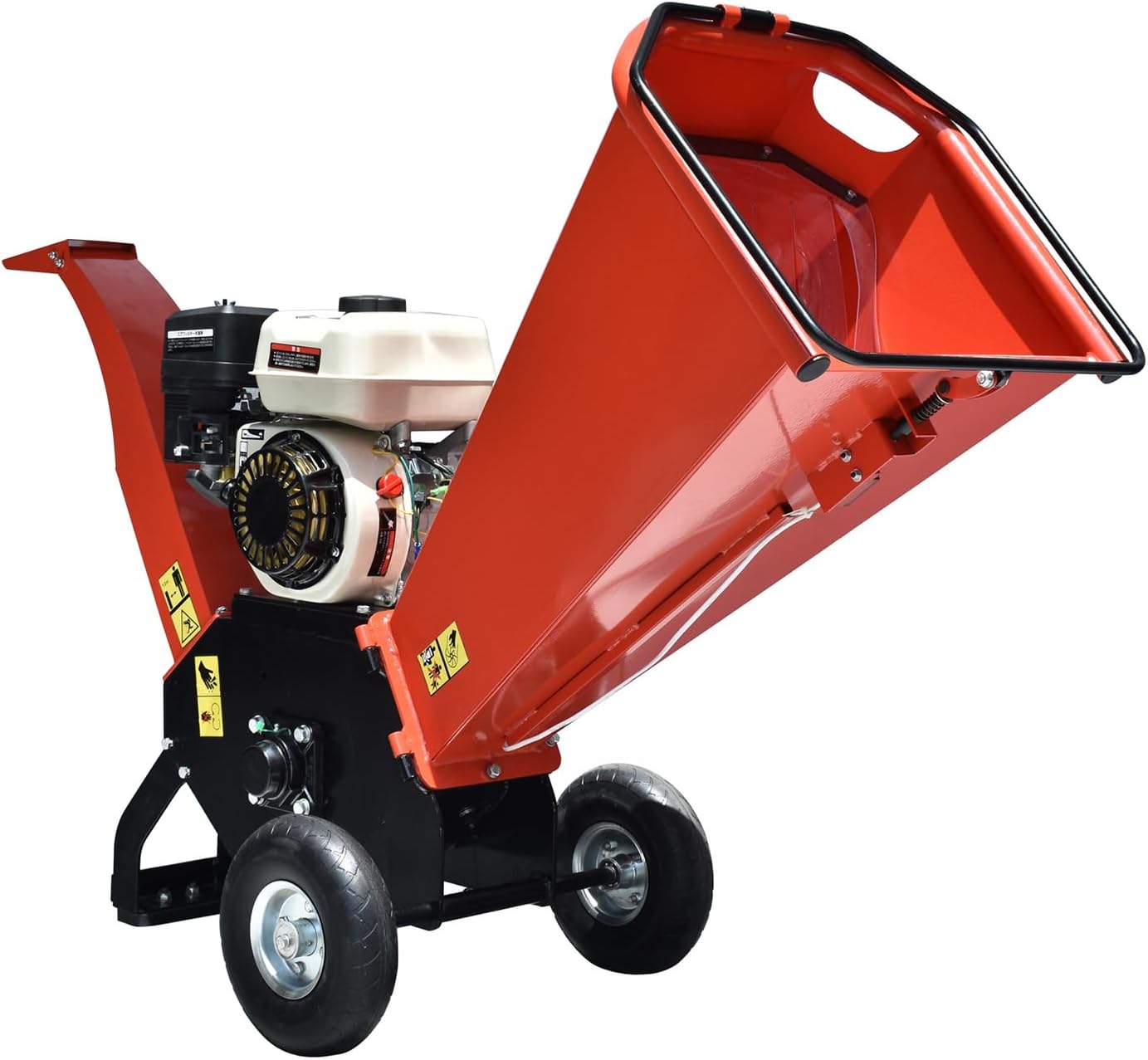 Fkstyle 7.5 Horsepower High Power Engine Type Garden Shredder Wood Chipper with a Maximum Crushing Diameter of 60mm for Branches, Bamboo, Grass, and Wood Material Processing, Home and Commercial Use