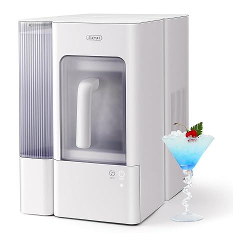 Gevi Adella Nugget Ice Maker with 1 Gallon Side Water Tank,40lbs/Day | Removable ice basket,Self-Cleaning,Pellet Ice Machine with Scoop&Basket for Home/Kitchen/Office
