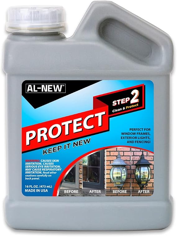 AL-NEW Step 2 Protect | Restoration Solution for Outdoor Patio Furniture, Garage Doors, Window Frames, Exterior Lights & Fencing (16 Ounce)