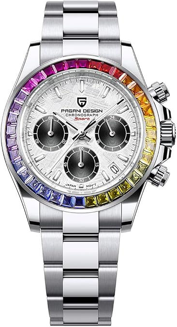 LACZ DENTON Pagani Design PD1644 Quartz Watches - Stainless Steel Men's Chronograph, Waterproof 100M Sports Clock, Fashion Gift, Business Casual Wristwatches