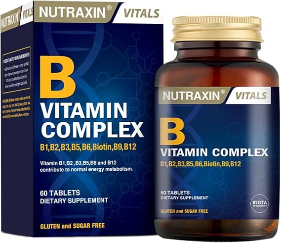 Nutraxin B Vitamin Complex – 10 Farklı B Vitamini İçerikli Takviye – 60 Tablet