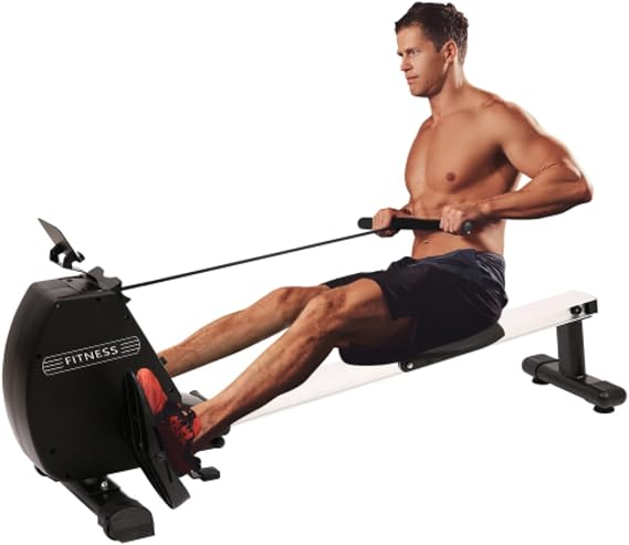 Rowing Machine, 264 Lbs Weight Capacity, Foldable Rowing Machine, Suitable for Home Use, with Comfortable Seat, Adjustable Resistance, Fitness Equipment