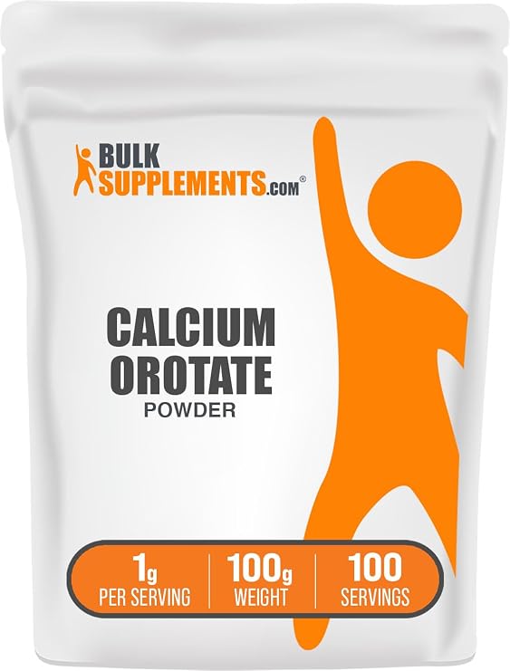 Calcium Orotate Powder - Calcium Supplement, High Bioavailability - Unflavored & Gluten Free, 1g per Serving, 100g (3.5 oz) (Pack of 1)