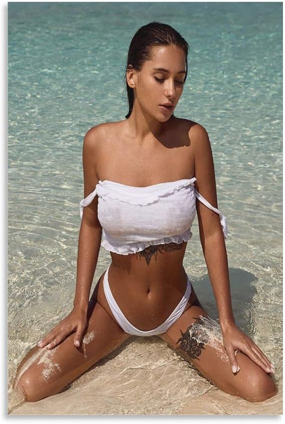 Liya Silver Sexy Poster 22 Hot Girl Bikini Model Canvas Painting Posters Prints Wall Art Pictures for Living Room Bedroom Pictures For Living Room Bedroom Decor 24x36inch(60x90cm) Unframe-style