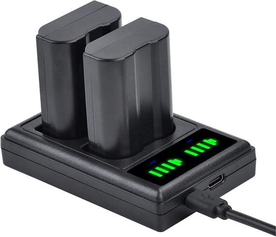 Pickle Power EN-EL15 EN EL15A Batteries and Smart LCD Dual Charger Compatible with Nikon D850, D810, D810A, D800, D800E, D7500, D7200, D7100, D7000, D750, D810, D610, D600, 1v1 Cameras
