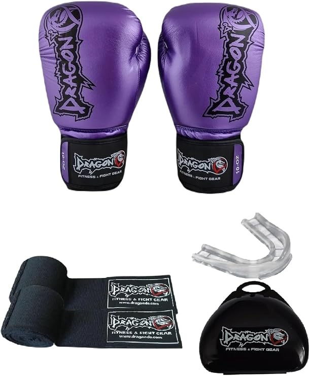 Dragondo Favela Boks Eldiveni Muay Thai Boxing Gloves Bandaj Ve Dişlikli 3Lü Set Dragon Boks Eldiveni