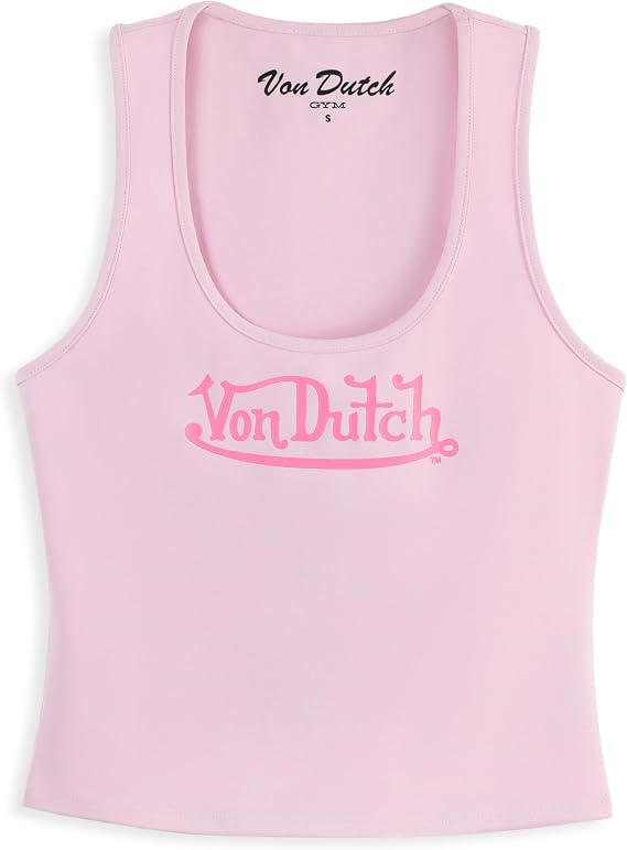Von Dutch Women's Active Tank Top, Fitted Scoop Neck
