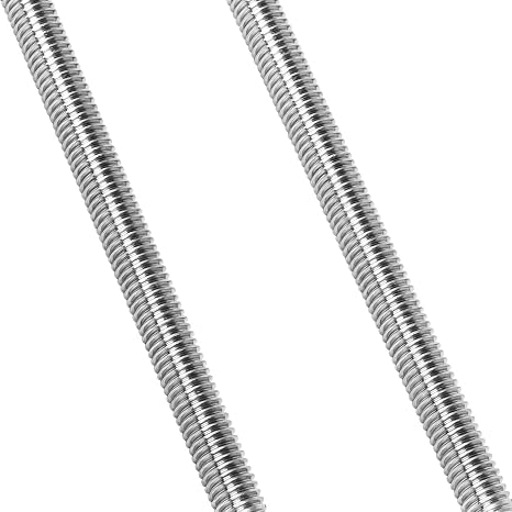 M3-0.5 x 300mm Fully Threaded Rod Studs, 18-8 Stainless Steel 304 Long Threaded Screws, Right Hand Threads, 2 PCS