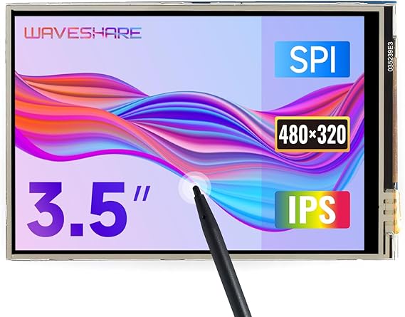 waveshare 3.5inch Touch Screen, Compatible with Raspberry Pi 5/4B/3B/Zero/Zero W/Zero 2W/Pico/Pico W/Pico WH, TFT LCD, 480x320