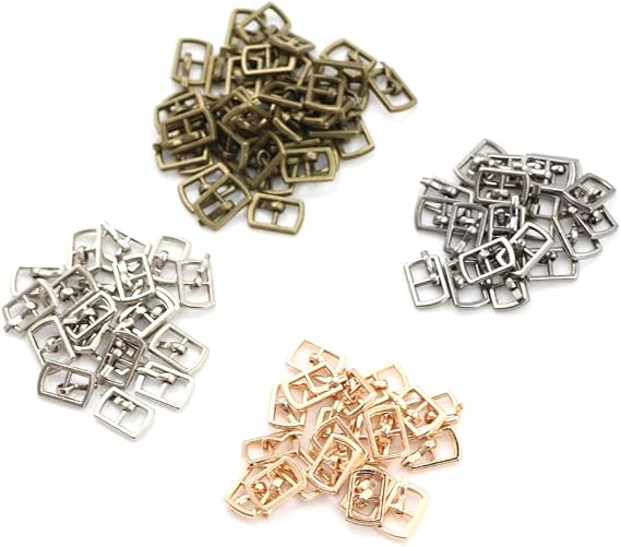 80pcs 4 Colors DIY Patchwork Buckle Handmade Sewing Mini Buckle Webbing Slider Metal Roller Buckles Belt Buckle For Fasteners Dolls Clothing Adjustable Craft Accessories