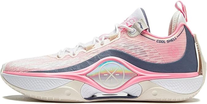 LI-NING Wade Shadow 5 V2 Men Basketball Shoes Cushion Wearable Lining Sport Shoes Fitness Sneakers Light Pink Dark Grey ABPU009-6H US 12