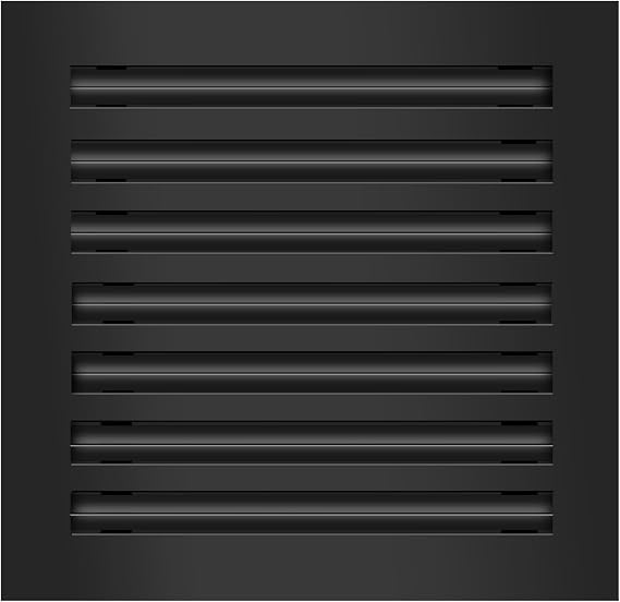 BUILDMART - 14x14 Modern AC Vent Cover - Decorative Black Air Vent - Standard Linear Slot Diffuser - Register Grille for Ceiling, Walls & Floors - Texas Buildmart