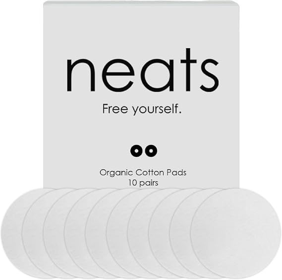 NEATS Cotton Pads for Nipple Covers - 10 pairs Disposable Organic Cotton Pads for Breast Petals, Suitable for Sensitive Skins, Extra Coverage & Pasties Protection White