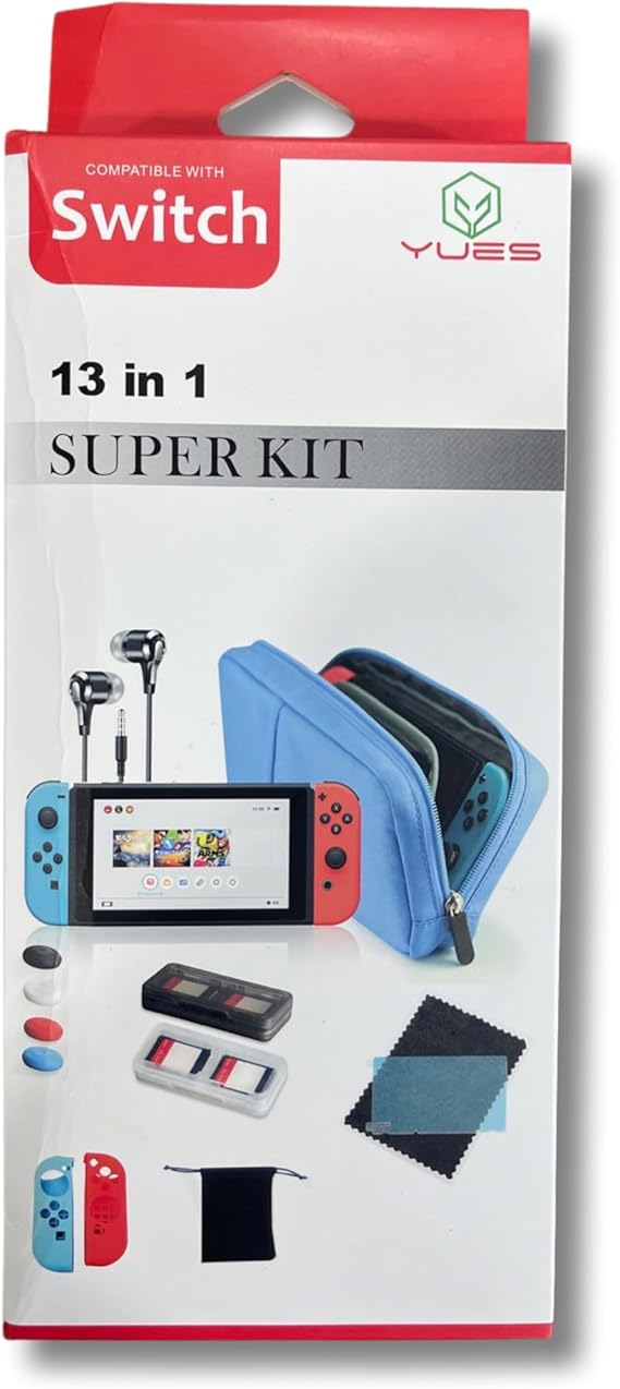 Yues Switch Uyumlu 13 Parça Koruyucu Aksesuar Seti ( Silikon Kılıf / Analog Koruyucu / Ekran Koruyucu / Çanta )