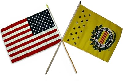 AES 12x18 12x18 Wholesale Combo USA American & Vietnam Veteran Vet Stick Flag
