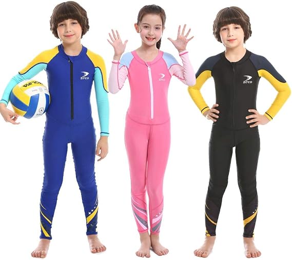 ZCCO Kids Swimsuit, Boys and Girls Full Sunsuit, UPF50+ Rash Guard Wetsuit, Swimwear