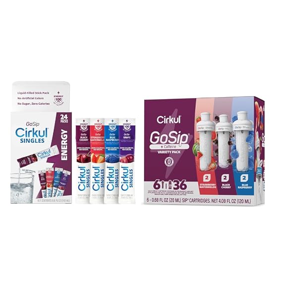 Cirkul GoSip (Cartridges and Singles) Variety Pack. No Sugar, Zero Calories, No Artificial Colors