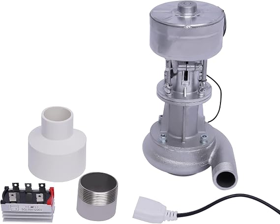 500W Micro Hydroelectric Generator Water Turbine Generator Small Mini Hydro Gene-rator with Monitoring 2L/s, Silver
