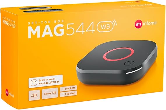 Infomir MAG544w3 4K Linux Set-Top Box, Dual-Band Wi-Fi, HDR, HDMI 2.1