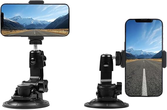 Coverzone Vantuzlu Kamera ve Telefon Tutucu Aparat – 1/4 Vida Uyumlu Çok Açılı Ayarlanabilir Tripod Bağlantısı, Güçlü Vakum Tabanlı Sabitleme, Araç Cam Masa Çekim Desteği | CL45
