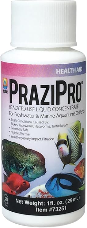 Aquarium Solutions Liquid PraziPro 1 o.z., Parasite Treatment for Aquarium Fish