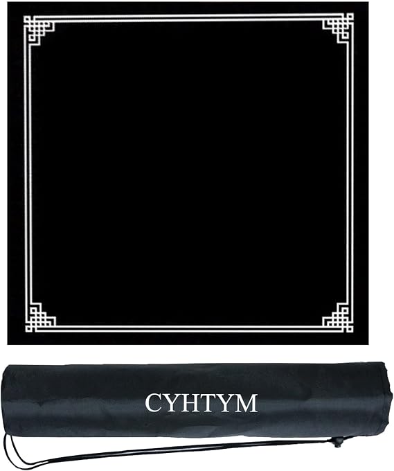 mah jongg mat, Square Solid Color Mahjong Pad, Poker/Chessboard Thick Silent Anti Slip Table Mat with Drawstring Bag