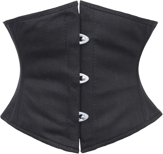18 Double Steel Boned Waist Cincher Tight Lacing Cotton Underbust Shaper Waspie Mini Corset #8079-TC
