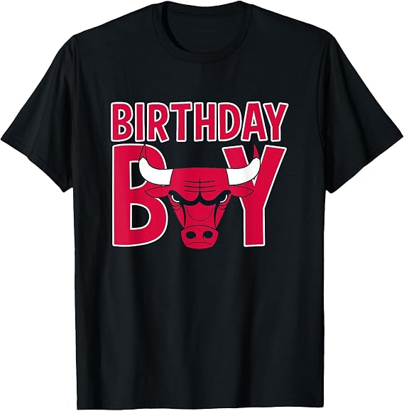 Chicago Bulls NBA Birthday Child Retro Logo Printed T-Shirt