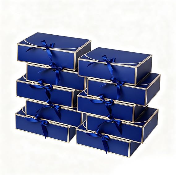10Pack Gift Boxes, Bridesmaid Proposal Box with Ribbons, 10.6"x7.8"x3.1"