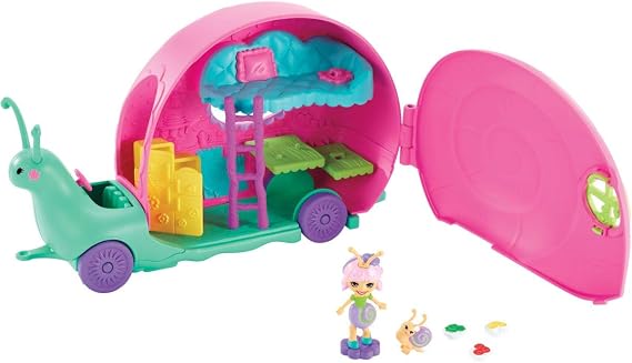 Enchantimals Slow-mo Camper Vehicle Playset with Saxon Snail Doll