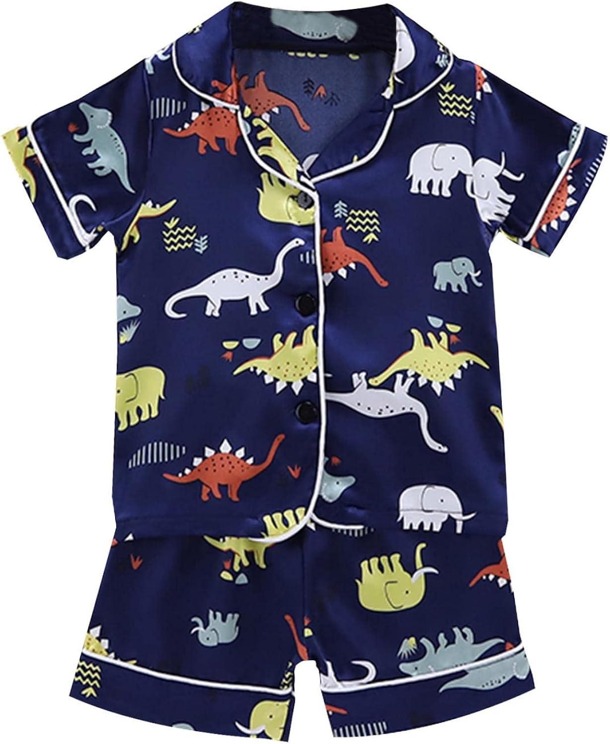 Kid Nation Pajamas Shirt Boys Baby Toddler Kids Dinosaur Set T Shorts Sleepwear Clothes Bathrobe Size 12