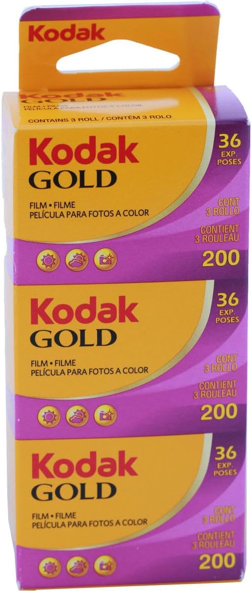 kodak 1880806 Gold 200 Film, GB13536-H - Pack of 3 (Yellow/Purple)