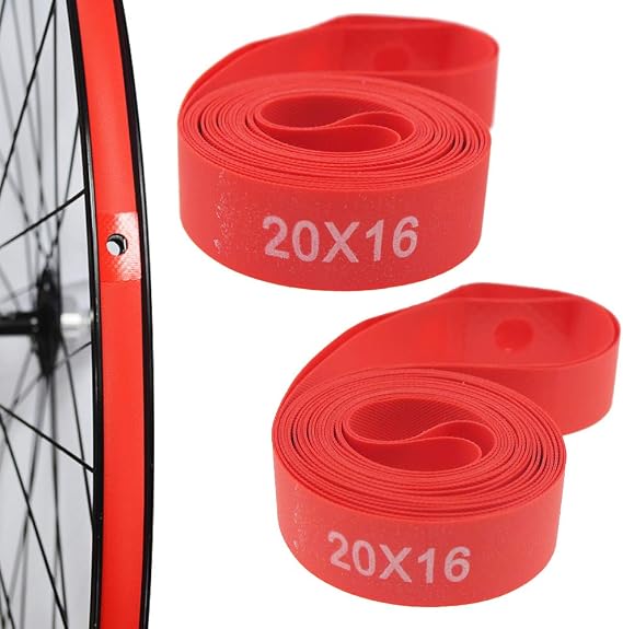 (Nylon,Not PVC) 2 Pack Bike Tire Liner, Anti-Scratched Bike Rim Strip Red Bicycle Rim Tape 700c 29 27.5 26 20 14 Inch for Road Bike MTB Mountain Bike Tube Protector Liner