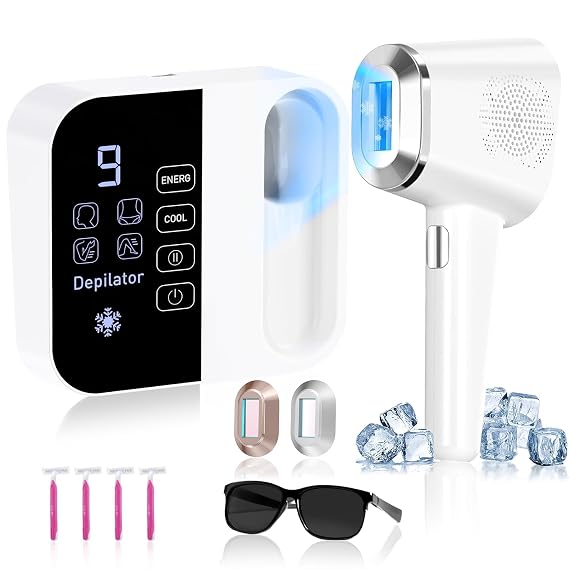OPT Laser Hair Removal For Women And Men, At-Home Laser Hair Removal with Ice Cooling,IPL Laser Hair Removel with 999999 Flashes, Hair Removal Device for Face Leg Armpit Arm Bikini Line, Max 25J