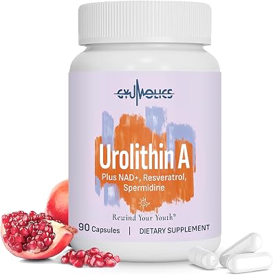 Gyumolics High Dose Urolithin A 1200mg Supplement for Mitochondrial, Cellular Longevity Support for Women & Men, NAD, Trans-Resveratrol & Spermidine – High Purity & Potency, 90 Capsules
