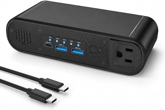 Power Bank with AC 150W,Portable Laptop Charger,31200mAh External Battery for Laptop,PD 65W Type-C,Compatible for Outdoor RV Camping Travel Emergency Backup Home