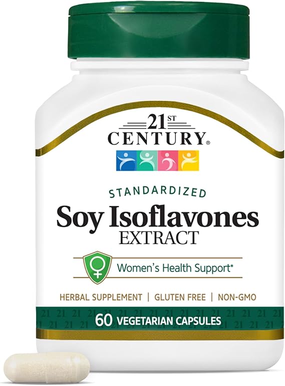21st Century Soy Isoflavones Extract Vegetarian Capsules, 60 Count