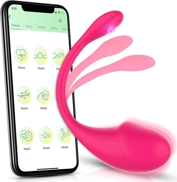 Egg Design App Controlled Adult Tools for Women Hands-Free Pleasure Wellness Tool USB Charging, 10 Mode Options with Auto Heating Function No Noise and Set 9 Powerful Modes (99gg00)