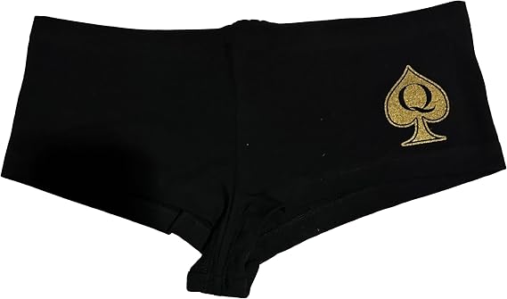 Queen of Spades Hot Shorts, Booty Cut with QOS Spade Design, Very Short Women's Shorts