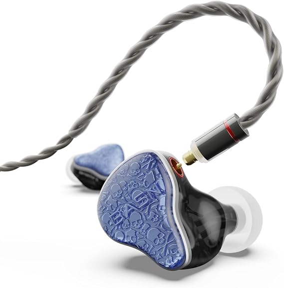 BASN Bmaster5 in Ear Monitor Headphone,1DD+4BA 5 Driver Musician IEM Earbud | 10mm DLC Diaphragm,Pentaconn Connector OFC Cable,Aluminum Case,Drummer IEM Earphone for Stage Audio Monitoring (Baltic Blue)