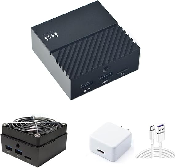 Friendly Nanopi R4SE Router RK3399 Double Gigabit Network 4GB 32GB EMMC with MAC (R4SE Board + Fan + Power)