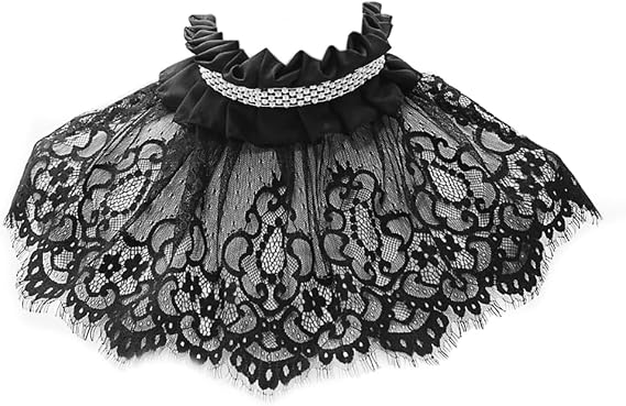 Huralona Renaissance Elizabethan Ruffled Layered Victorian Collar Cape