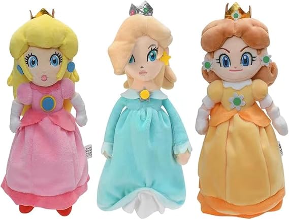 Super Star Collection Princes Plush Toy Princes Rosalin & Dais Stuffed Plush 10.2"/26cm (Pink Yellow and Blue)