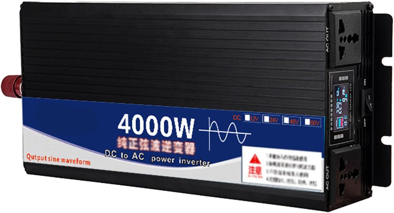 4000W Pure Sine Wave Power Inverter Charger DC Input AC Output 110V220V Suitable for Travel, Camping, Tents, Boat TripsSize:12V,Color:110V