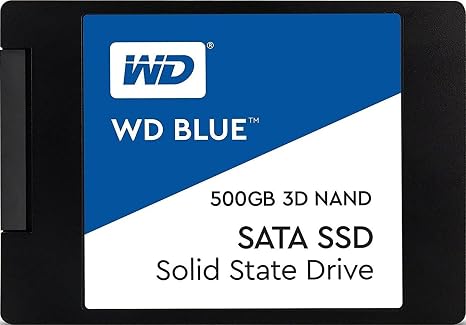 Western Digital 500GB WD Blue 3D NAND Internal PC SSD - SATA III 6 Gb/s, 2.5"/7mm, Up to 560 MB/s - WDS500G2B0A, Solid State Drive