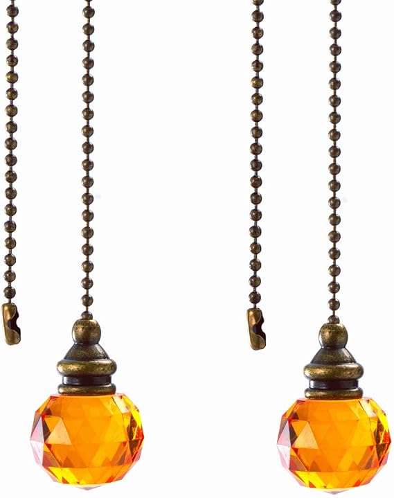 Ceiling Fan Pull Chains Pendant Pull Chain Extension Ceiling Fan Chain Extender for Ceiling Light Lamp Fan Chain 2Pack (Dark Brown)